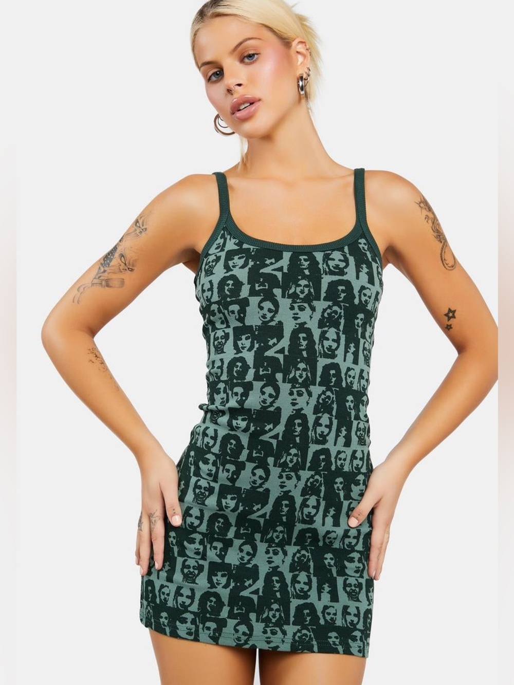 Edikted Visage Ribbed Mini Dress Y2K Vibes Dolls Kill Whimsigoth Soft Grunge